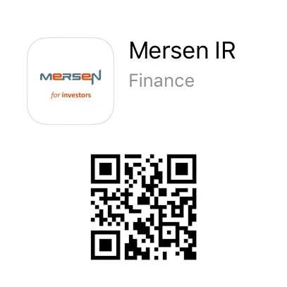 Mersen for investors Application et QR code