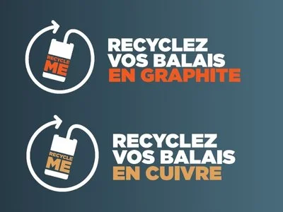 logo recyclage balais cuivre et graphite Mersen