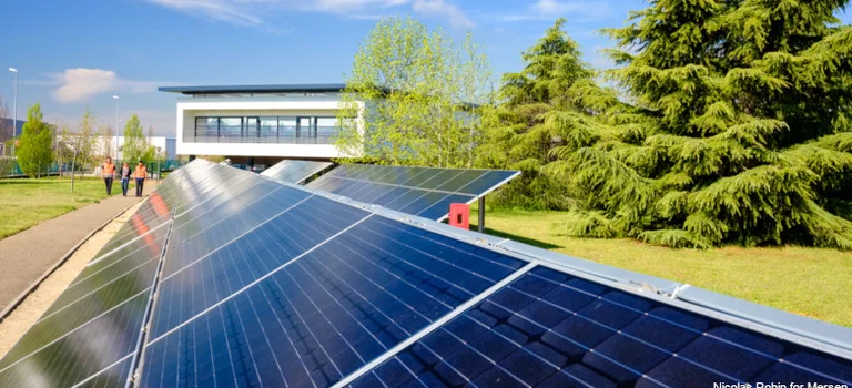 Solar panels at Mersen Saint Bonnet de Mure